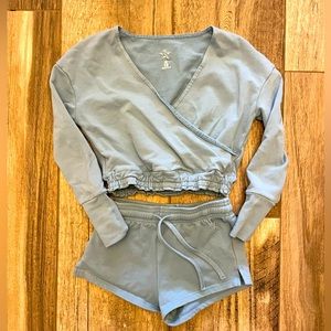 Rebel Shirt and Shorts Set Youth Medium Blue